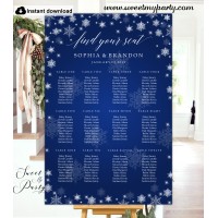 Snowflakes Seating Chart Template,Winter Wedding Seating Chart,(152)